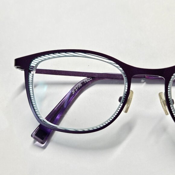 Jf Rey Eyeglasses Frames Purple Plum Metal Plastic 52-18-146 JF2706 - Picture 8 of 8